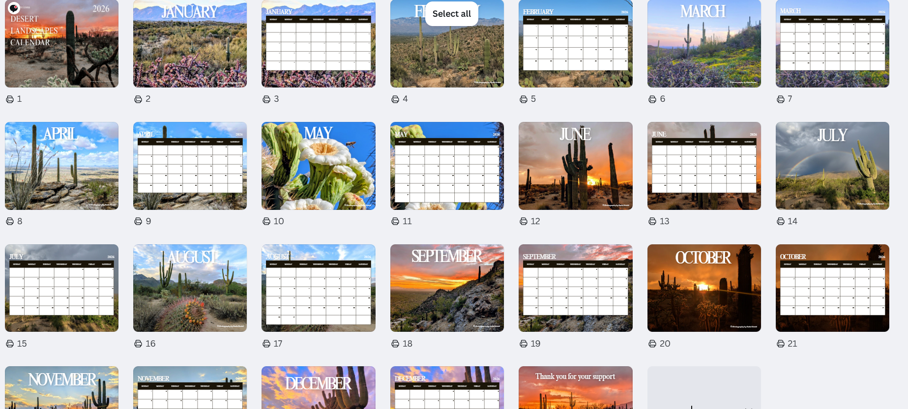 2026 Arizona Desert Bundle - Digital Printable Collection